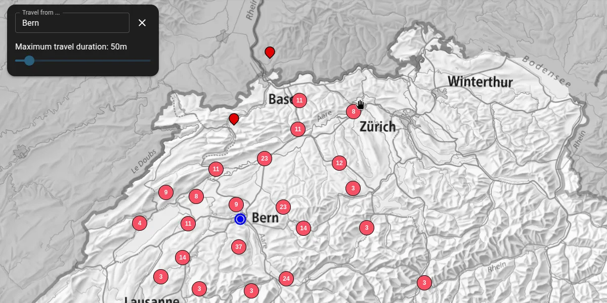 Explore reachable areas example